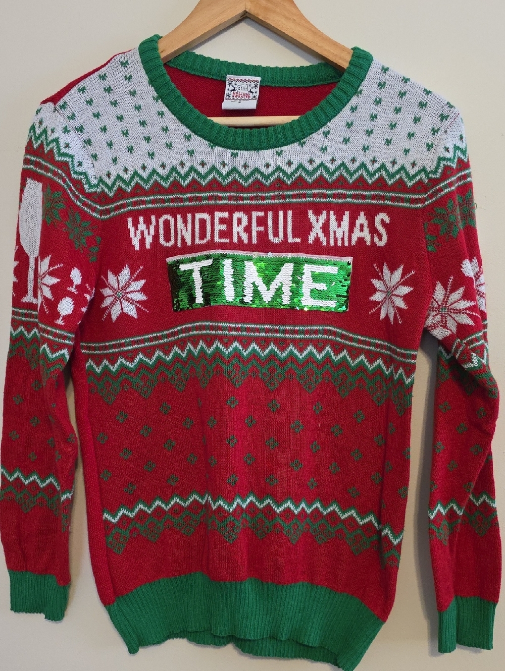 Holiday Sweater "HOLIDAY SWEATER" Tag - Red & Green